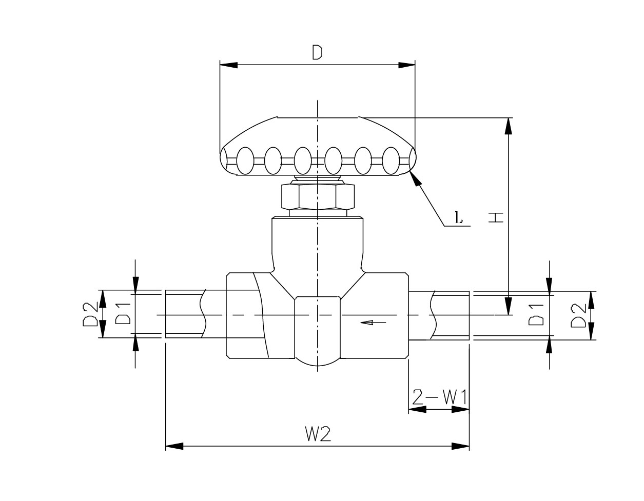 DJ-10ACF-2 Криогенный проходной клапан с зеленым маховиком и коротким штоком